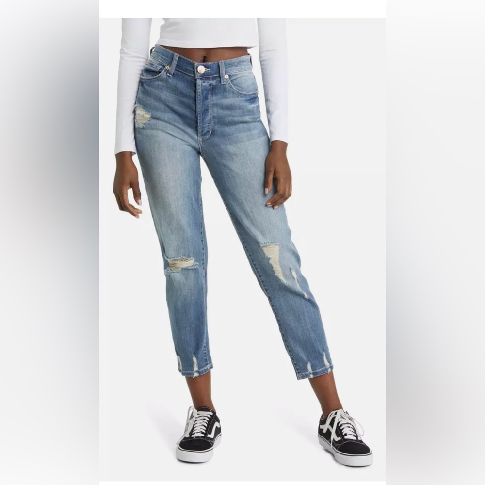 Sts. blue high rise tapered crop Jean